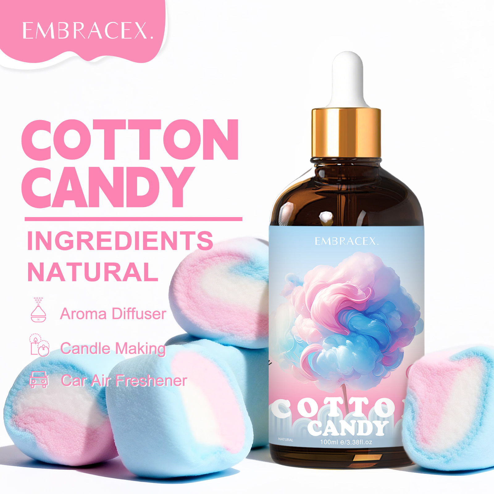 100ml コットンキャンディフレグランスオイル ディフュー - Home Fragrance Gift のレビューと価格